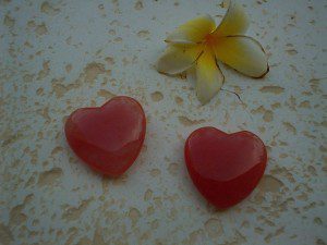 Strawberry quartz hearts